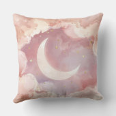 Pink Cloud & Moon Throw Pillow – Lullaby QR Code クッション (裏面)