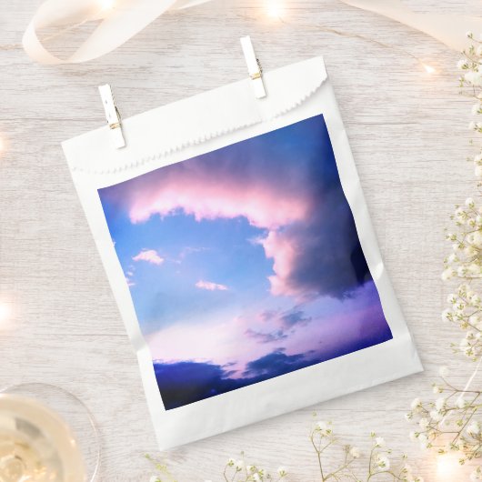 Pink clouds フェイバーバッグ (クリップ留めされた状態)