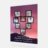 Pink Clouds at Sunset Photo Collage Heart   アクリルサイン (傾斜)