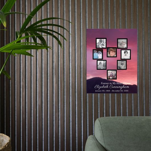 Pink Clouds at Sunset Photo Collage Heart   アクリルサイン