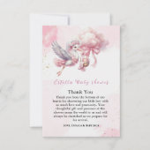 Pink Clouds It's a Girl Baby Shower Thank You Card サンキューカード (正面)