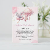 Pink Clouds It's a Girl Baby Shower Thank You Card サンキューカード (スタンド正面)