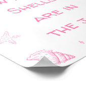 Pink Coastal Beach Baby Shower Guess How Many  ポスター (角)