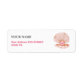 Pink Coastal Chic Seashell ラベル (正面)