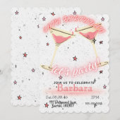 Pink Cocktail 40th Birthday Invitation セーブザデート (正面/裏面)