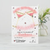 Pink Cocktail 40th Birthday Invitation セーブザデート (スタンド正面)