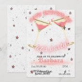 Pink Cocktail 40th Birthday Invitation セーブザデート (正面/裏面)