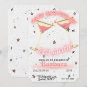 Pink Cocktail 40th Birthday Invitation セーブザデート (正面/裏面)