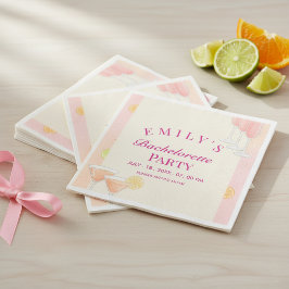 Pink Cocktail Bachelorette Party スタンダードランチョンナプキン