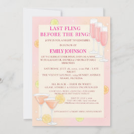 Pink Cocktail Bachelorette Party 招待状
