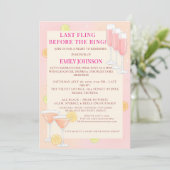 Pink Cocktail Bachelorette Party 招待状 (スタンド正面)