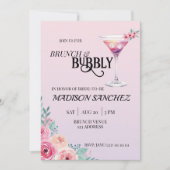Pink Cocktail Brunch and Bubbly Bridal Shower 招待状 (正面)