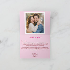 Pink Cocktail & Champagne Bachelorette Photo サンキューカード