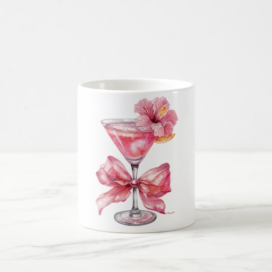 Pink Cocktail Floral  コーヒーマグカップ (中央)