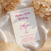 Pink Cocktail Party 30th Birthday | Retro Martini  招待状