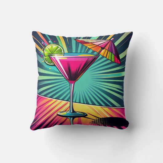 Pink cocktail Throw Cushion クッション (裏面)