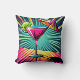 Pink cocktail Throw Cushion クッション