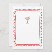 Pink Cocktails and Pajamas Girls Night Birthday 招待状 (裏面)