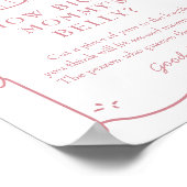 Pink Coffee Baby Shower Belly Sign ポスター (角)