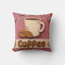 Pink Coffee Feminine Coffee Bar Decor クッション