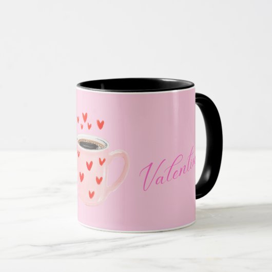 Pink Coffee is My Valentine | Cute Coffee マグカップ (正面右)