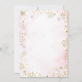 Pink Coffee Winter Snowflakes Latte Baby Shower 招待状 (裏面)