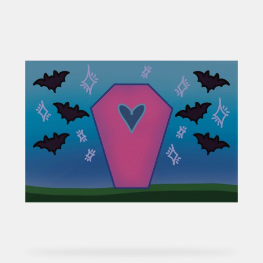 Pink Coffin Acrylic Sign アクリルサイン (正面)