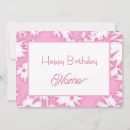 Pink Color Me Daisies Birthday Card シーズンカード