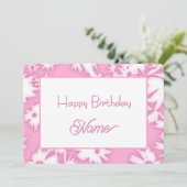 Pink Color Me Daisies Birthday Card シーズンカード (スタンド正面)