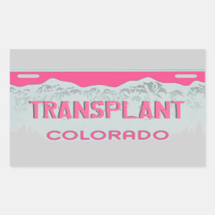 Pink Colorado移植ライセンスプレート 長方形シール