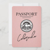 Pink Colorado Passport日付の保存 セーブザデート (正面)