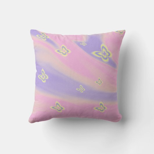 Pink colorful pattern クッション (裏面)