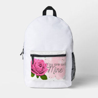 Pink colour flowers プリントバックパック