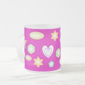 Pink colour Shapes mug フロストグラスマグカップ (正面左)