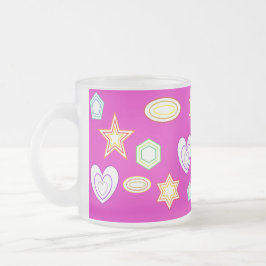 Pink colour Shapes mug フロストグラスマグカップ