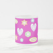 Pink colour Shapes mug フロストグラスマグカップ (中央)