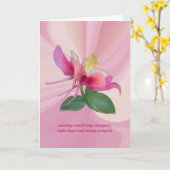 Pink Columbine Melody – Comforting Sympathy カード (黄色い花)