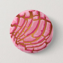 Pink Concha Mexican Pan Dulce Pastry Graphic 缶バッジ