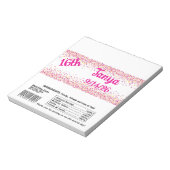 Pink Confetti Candy Bar Wrapper Party Favor ノートパッド (回転)