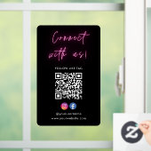 Pink Connect With Us Instagram Facebook Qrコード ウィンドウサイン (ホーム)