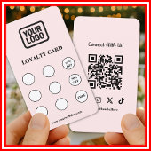 Pink Connect With Us Social QR Code Loyalty Card 名刺