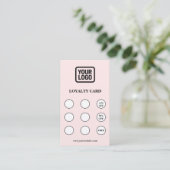 Pink Connect With Us Social QR Code Loyalty Card 名刺 (スタンド正面)