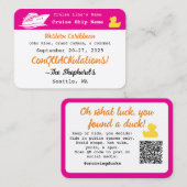 Pink Conquackulations! Cruising Duck Tag コーリングカード (正面/裏面)