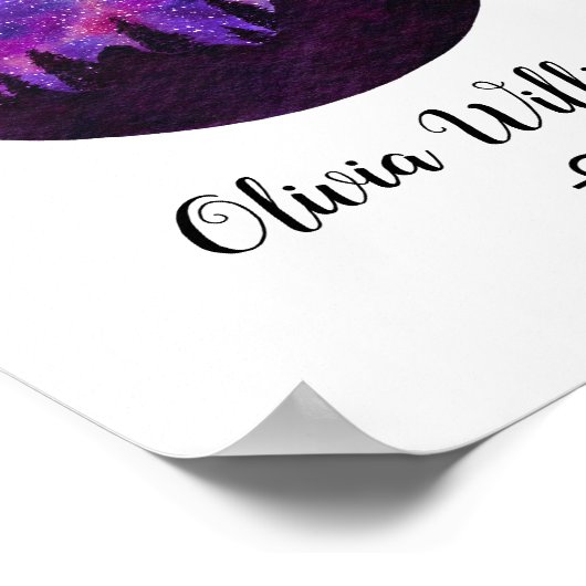 Pink Constellation Libra Horoscope Sign Gift ポスター (角)