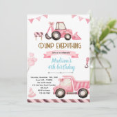 Pink Construction Birthday Invitation 招待状 (スタンド正面)