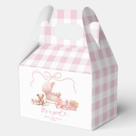 Pink Coquette Baby Carriage Boy Baby Shower Favor フェイバーボックス