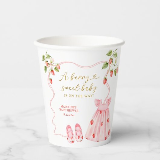 Pink Coquette Baby Clothes Baby Shower Paper Cups 紙コップ (正面)
