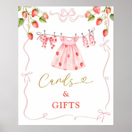 Pink Coquette Baby Clothes Berry Cards and Gifts ポスター