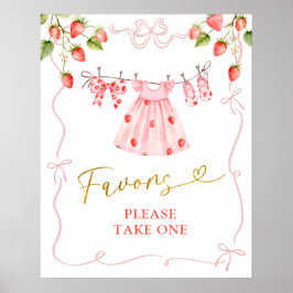 Pink Coquette Baby Clothes Berry Favors Poster ポスター