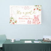 Pink Coquette Baby Clothes Berry Large Banner 横断幕 (トレードショー)
